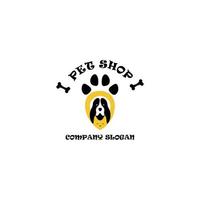 Pet shop logo template. label design elements for pet shop, zoo shop, pets care and goods for animals. vector