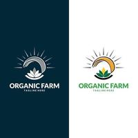 Flat farm logo template collection. Farm product logo or symbol. Agriculture, farming, natural food concept vector