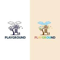 Playground Vector Logo Illustration. Playgroup, preschool, kindergarten logo template