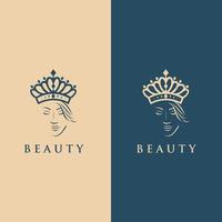 logotipo de moda de mujer de belleza. logo abstracto vectorial para salón de belleza, masaje, revista, cosmética y spa. vector