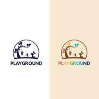 Playground Vector Logo Illustration. Playgroup, preschool, kindergarten logo template