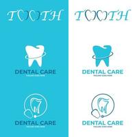 establecer el diseño del icono de ilustración vectorial de plantilla de logotipo dental. diseño ilustrativo de la clínica de logotipo empresarial. vector