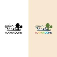 Playground Vector Logo Illustration. Playgroup, preschool, kindergarten logo template