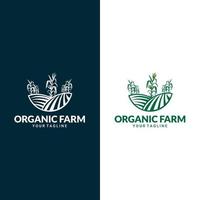 Flat farm logo template collection. Farm product logo or symbol. Agriculture, farming, natural food concept vector