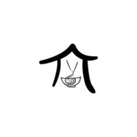 diseño de logotipo de fideos. adecuado para cualquier negocio relacionado con ramen, fideos, restaurantes de comida rápida, comida coreana, comida japonesa vector