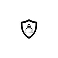 Hacker Icon, spy agent, Security shield. .Logo for buttons, websites, mobile apps and other design needs. vector