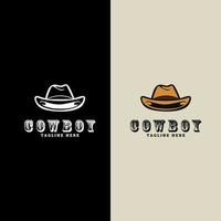 Minimalist Cowboy Hat Logo design Icon illustration. vector