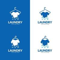 Laundry Logo. Template Design Vector for laundry business in creative silhouette shape isolate vector illustration.