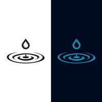 Water drops logo. Emblem design on white background. vector
