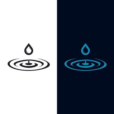 Water drops logo. Emblem design on white background.