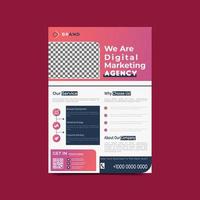 Modern digital marketing agency flyer design template vector