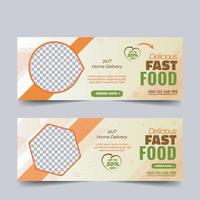 Restaurant fast food social media web banner vector design template