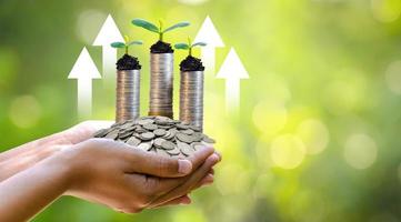 Growing graph finance The growth of business finance The gradation from low to high photo