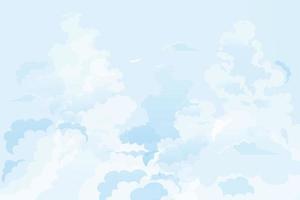 Blue sky with altostratus clouds background,Vector Cartoon sky with cirrus clouds, Concept four seasonal horizon banner in sunny day spring and summer in the morning. Vector illustration horizon