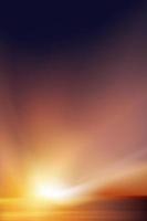 cielo de puesta de sol por la noche con color naranja, amarillo y violeta, espectacular paisaje crepuscular con cielo azul oscuro, banner de fondo vertical vectorial hermoso amanecer natural para primavera, fondo de verano vector