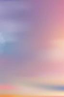 hermoso crepúsculo de puesta de sol con cielo pastel en rosa, púrpura, cielo azul, paisaje de cielo de atardecer dramático vertical en la noche, fondo de banner natural de dulzura vectorial del amanecer o la luz del sol durante cuatro estaciones vector