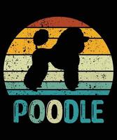 Funny Poodle Vintage Retro Sunset Silhouette Gifts Dog Lover Dog Owner Essential T-Shirt vector