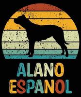 Funny Alano Espanol Vintage Retro Sunset Silhouette Gifts Dog Lover Dog Owner Essential T-Shirt vector