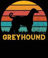 Funny Greyhound Vintage Retro Sunset Silhouette Gifts Dog Lover Dog Owner Essential T-Shirt vector