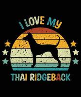 Funny Thai Ridgeback Vintage Retro Sunset Silhouette Gifts Dog Lover Dog Owner Essential T-Shirt vector