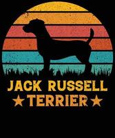 Funny Jack Russell Terrier Vintage Retro Sunset Silhouette Gifts Dog Lover Dog Owner Essential T-Shirt vector