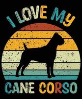 Funny Cane Corso Vintage Retro Sunset Silhouette Gifts Dog Lover Dog Owner Essential T-Shirt vector