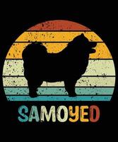 Funny Samoyed Vintage Retro Sunset Silhouette Gifts Dog Lover Dog Owner Essential T-Shirt vector