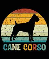 gracioso cane corso vintage retro puesta de sol silueta regalos amante de los perros dueño del perro camiseta esencial vector