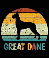 Funny Great Dane Vintage Retro Sunset Silhouette Gifts Dog Lover Dog Owner Essential T-Shirt vector