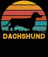 gracioso dachshund vintage retro puesta de sol silueta regalos amante de los perros dueño del perro camiseta esencial vector