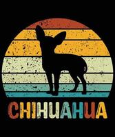 gracioso chihuahua vintage retro puesta de sol silueta regalos amante de los perros dueño del perro camiseta esencial vector