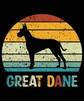 Funny Great Dane Vintage Retro Sunset Silhouette Gifts Dog Lover Dog Owner Essential T-Shirt vector