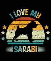 Funny Sarabi Vintage Retro Sunset Silhouette Gifts Dog Lover Dog Owner Essential T-Shirt vector