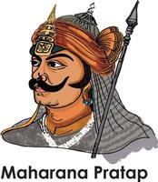 illustration of Maharana Pratap, Maharana Pratap Jayanti, Rajput king of Mewar vector