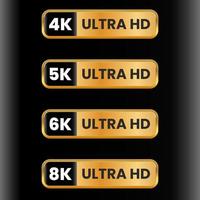 golden color ultra hd button icon set vector