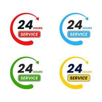 all day 24 hours service icon vector