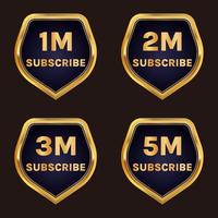 golden color million views celebration  background design banner vector