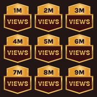 golden color million views celebration  background design banner vector