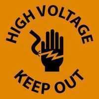 Warning High Voltage Keep Out Sign On White Background vector