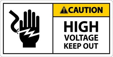 Caution High Voltage Keep Out Sign On White Background vector