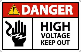 Danger High Voltage Keep Out Sign On White Background vector