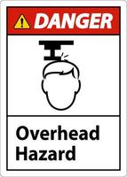 Danger Overhead Hazard Sign On White Background vector