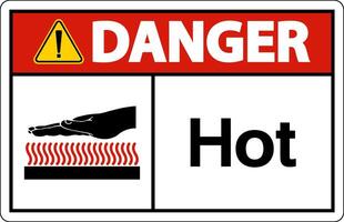 Danger Hot Symbol On White Background vector