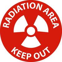 Danger Radiation Area Keep Out Sign On White Background vector