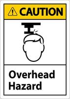 Caution Overhead Hazard Sign On White Background vector