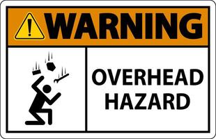 Warning Overhead Hazard Sign On White Background vector