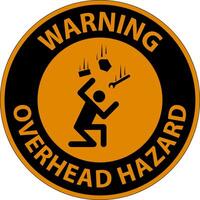 Warning Overhead Hazard Sign On White Background vector