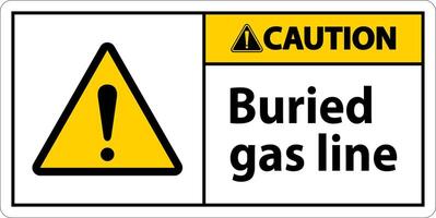 Caution Sign buried gas line On White Background vector