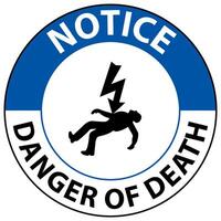 Notice Of Death Sign On White Background vector