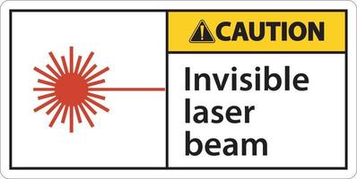 señal de precaución rayo láser invisible sobre fondo blanco vector